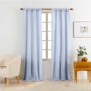 GAP Home Chambray Organic Cotton Light Filtering Window Curtains 48×63
